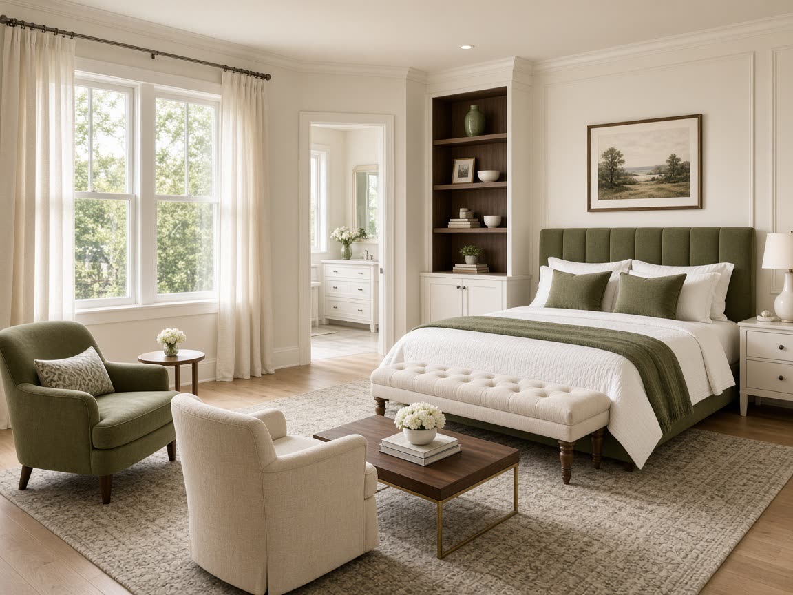 Primary suite addition — illustrative type of work, not a photographed Oak & Shore project